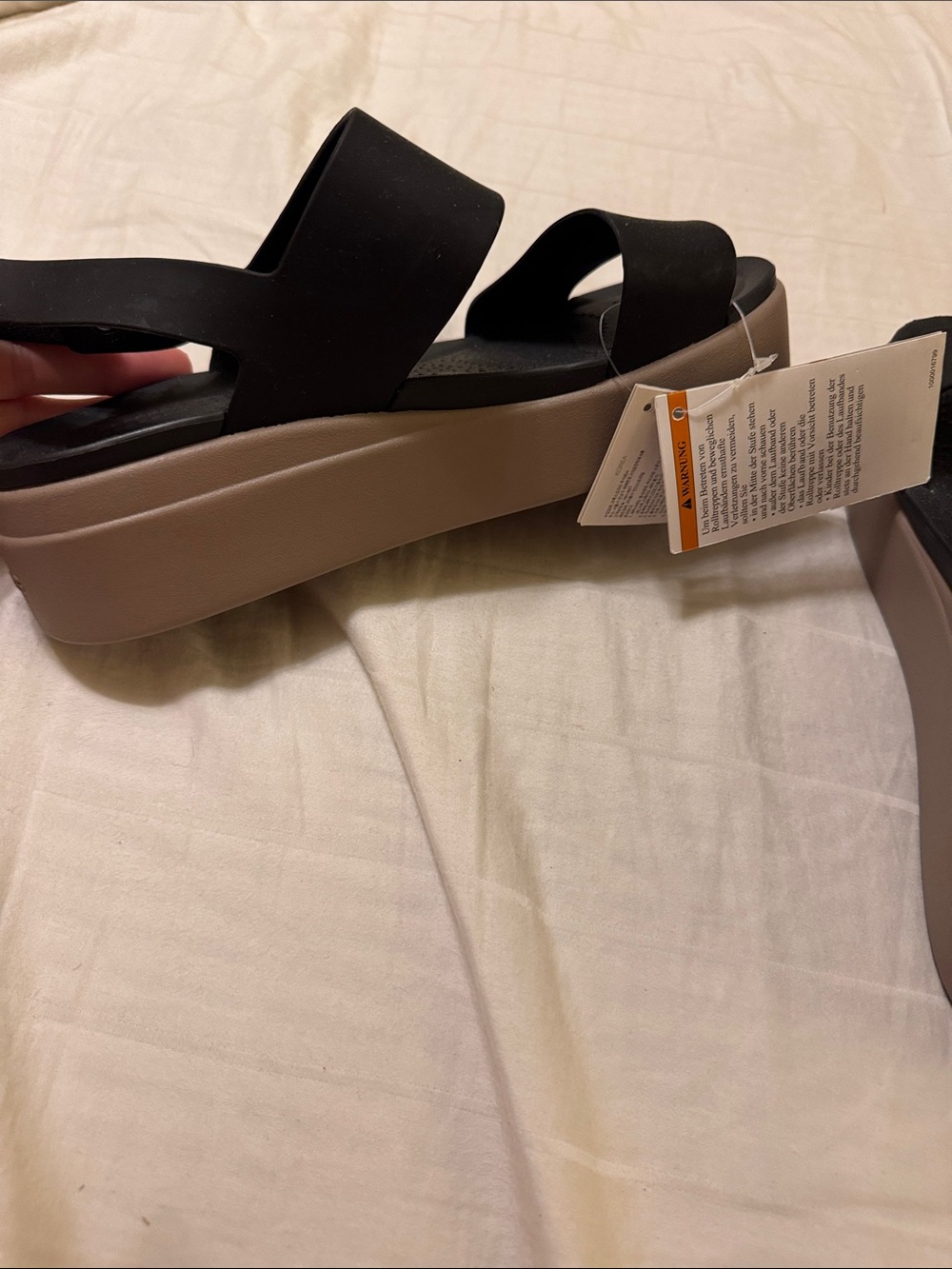 CROCS Black Dual-Strap Slingback Sandals - Picture 2 of 7